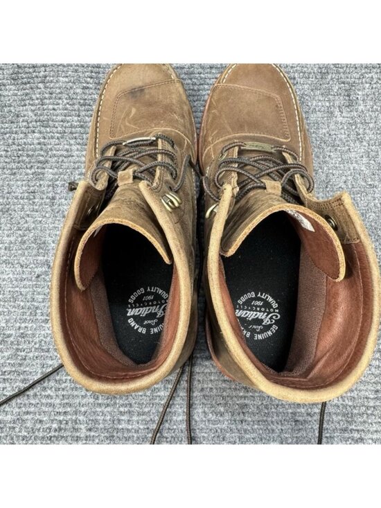 Indian Motorcycle Moc Toe Boots Mens 11 Brown Leather Lace Up Combat Vibram Sole main image 6